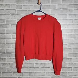 Sundry Red Crewneck Sweater with Shoulder Pads, size 0